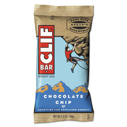 CLIF Bar Energy Bar, Chocolate Chip, 2.4 oz, 12/Box