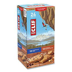 CLIF Bar Energy Bar, Chocolate Chip/Crunchy Peanut Butter, 2.4 oz, 24/Box