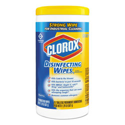 Clorox Disinfecting Wipes, 7 x 8, Lemon Fresh, 75/Canister