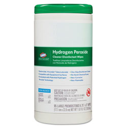 Clorox Hydrogen Peroxide Cleaner Disinfectant Wipes, 9 X 6.75, 95/canister, 6/carton