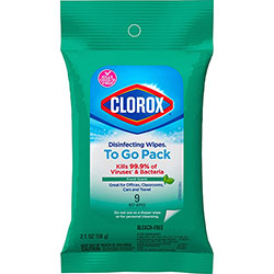Clorox On The Go Bleach-Free Disinfecting Wipes - Ready-To-Use Wipe - Fresh Scent - 9 / Pack - White