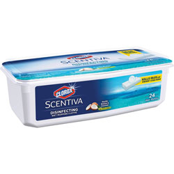 Clorox Scentiva Disinfecting Wet Mopping Pad Refills, Bleach-Free, 5.90 in x 11.44 in Length, 24 Per Pack