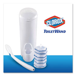 Clorox Toilet Wand Disposable Toilet Cleaning Kit: Handle, Caddy and Refills, 6/Carton