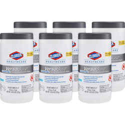 Clorox VersaSure Disinfectant Wipes - Ready-To-Use 6.75 in x 8 in, 150 / Carton - 6 / Case - White