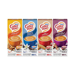 Coffee-Mate® Liquid Coffee Creamer, French Vanilla/Hazelnut/Italian Sweet Creme/Original, 0.37 oz, 200/CT