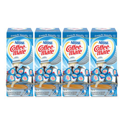 Coffee-Mate® Liquid Coffee Creamer, French Vanilla, 0.38 oz Mini Cups, 50/Box, 4 Boxes/Carton, 200 Total/Carton