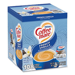 Coffee-Mate® Liquid Coffee Creamer, French Vanilla, 0.38 oz Mini Cup, 108/Carton