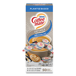 Coffee-Mate® Plant-Based Oat Milk Liquid Creamers, Natural Vanilla, 0.38 oz Mini Cups, 50/Box