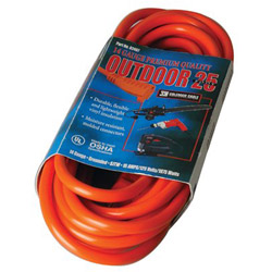 Coleman Cable Vinyl Extension Cord, 25 ft, 1 Outlet, Red