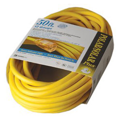Coleman Cable Polar/Solar® Extension Cord, 50 ft, 1 Outlet, Yellow
