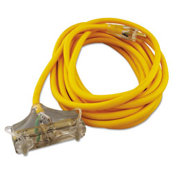Coleman Cable Tri-Source™ Polar/Solar Plus® Multiple Outlet Cord, 25 ft, 3 Outlets, Yellow