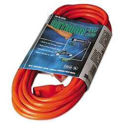 Coleman Cable Vinyl Extension Cord, 25 ft, 1 Outlet, Orange