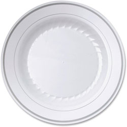 Comet Masterpiece Round Plate, 9 in Diameter Plate, Plastic, Disposable, White, 120 Piece(s)/Carton