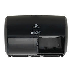 Compact® 2-Roll Side-by-Side Coreless High-Capacity Toilet Paper Dispenser, 11.5" x 8", Black (GPC56784A)