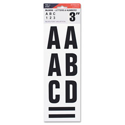 Consolidated Stamp Letters, Numbers & Symbols, Adhesive, 3 in, Black, 64 Characters