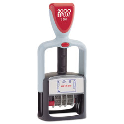 Consolidated Stamp Model S 360 Two-Color Message Dater, 1.75 x 1,  inPaid, in Self-Inking, Blue/Red
