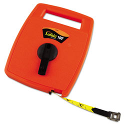 Cooper Hand Tools Hi-Viz® Linear Measuring Tape, 100 ft x 1/2 in, SAE, Single Sided, Orange