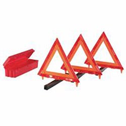 Cortina Triangle Warning Kit, 3 Triangles in Living Hinge Box, 18 in, Red/Hi-Vix Orange