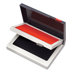 Cosco 2000 PLUS Two-Color Felt Stamp Pad Case, 4 in x 2 in, Black/Red
