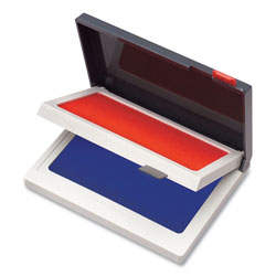 Cosco Two-Color Felt Stamp Pads, 4.25 x 3.75, Blue/Red
