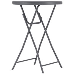 Cosco Zown Commercial Cocktail Folding Table, 32 in Diameter, 43.62 in Height, Gray