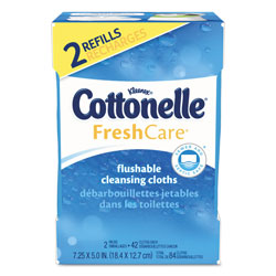Cottonelle® Fresh Care Flushable Cleansing Cloths, 1-Ply, 3.73 x 5.5, White, 84/Pack, 8 Packs/Carton