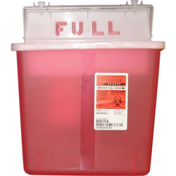 Covidien Sharps Containers, Polypropylene, 5 qt, 4 3/4 x 10 3/4 x 11 1/2, Red