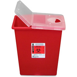 Covidien Sharps Containers, Polypropylene, 8 gal, 15 1/2 x 11 x 17 3/4, Red