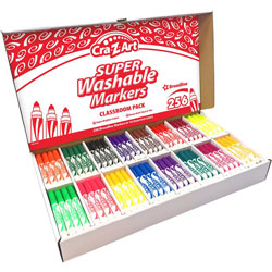 Cra-Z-Art® Markers, Broadline, Washable, 16 Colors, 256/Bx, Ast