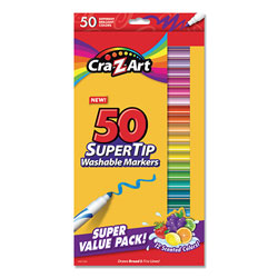 Cra-Z-Art® Washable SuperTip Markers, Broad/Fine Bullet Tip, Assorted Colors, 50/Set