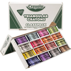 Crayola Classpack Triangular Crayons, 16 Colors, 256 per Box
