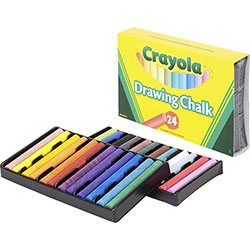 Crayola Colored Drawing Chalk Sticks, 3.1 in Length, 0.4 in Diameter, Assorted, 24/Pack
