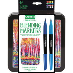 Crayola Markers w/Storage Tin, 7 Colors, 16/ST, Assorted