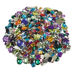 Creativity Street Acrylic Gemstones Classroom Pack, 1 lb, Assorted Colors/Sizes (CKC3584)