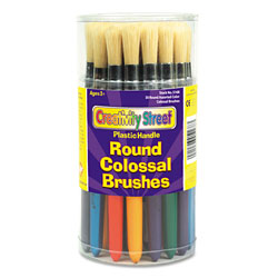 Creativity Street Colossal Brush, Natural Bristle, Round, 30/Set (CKC5168)