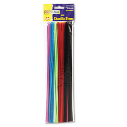 Creativity Street Regular Stems, 12 in x 0.16 in, Metal Wire, Polyester, Assorted, 100/Pack