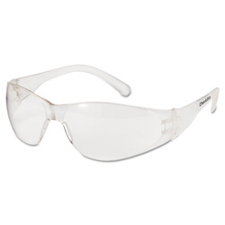 Crews Checklite® Safety Glasses, Clear Lens, Polycarbonate, Uncoated, Clear Frame