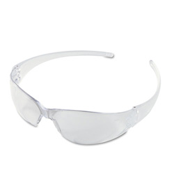 Crews Checkmate® Safety Glasses, Clear Lens, Polycarbonate, Anti-Scratch, Clear Frame