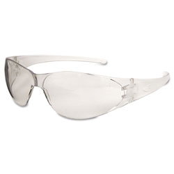 Crews Checkmate Safety Glasses, Clear Lens, Polycarbonate, Anti-Fog, Clear Frame