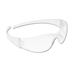 Crews Checkmate Wraparound Safety Glasses, CLR Polycarbonate Frame, Coated Clear Lens