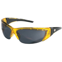 Crews ForceFlex Protective Eyewear, Gray Lens, Translucent Yellow Frame