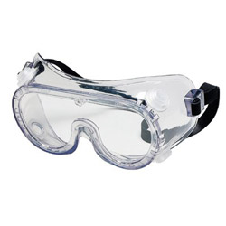 Crews Protective Goggles, Clear/Clear, PVC, Antifog, Chemical Resistant, Indirect Vent