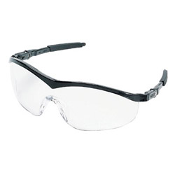 Crews ST1 Series Protective Eyewear, Clear Lens, Scratch-Resistant, Black Frame, Nylon