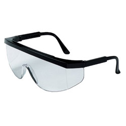 Crews TK1 Series Safety Glasses, Clear Lens, Scratch-Resistant, Black Frame, Nylon