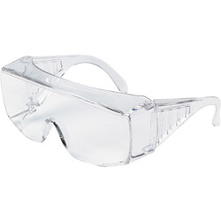 Crews 98 Series Safety Glasses, Clear Polycarb Lens/Frame, Clear Frame