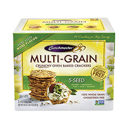 Crunchmaster® 5-Seed Multi-Grain Crunchy Oven Baked Crackers, Whole Wheat, 10 oz Bag, 2 Bags/Box
