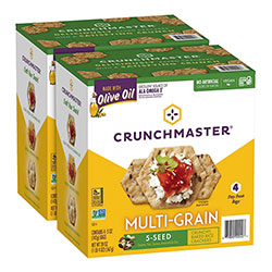 Crunchmaster® 5-Seed Multi-Grain Crunchy Oven Baked Crackers, Original, 5 oz Bags, 4/Box, 2 Boxes/Carton