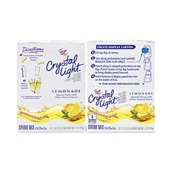 Crystal Light On-The-Go Sugar-Free Drink Mix, Lemonade, 0.17 oz Single-Serving Tubes, 30/Pack, 2 Packs/Box