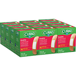 Curad Plastic Adhesive Bandages - 12/Carton - 100 Per Box