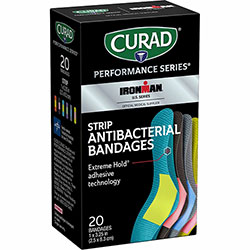 Curad Strip Antibacterial Ironman Bandages, 1 in x 3.25 in, 1Box, Assorted, Fabric